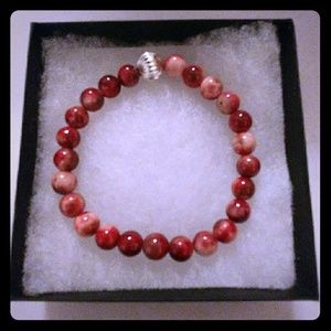 Burgundy & Red Jade Stone Bracelet